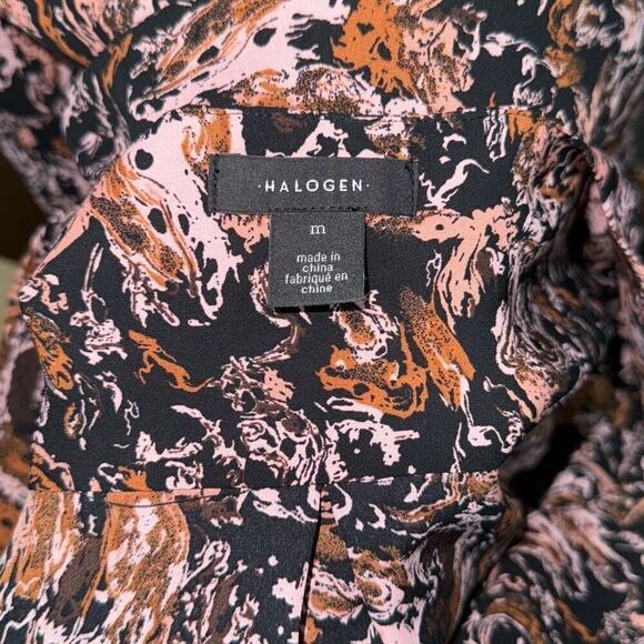 Halogen v-neck drape front neutral print blouse | Sz M, NWT - Picture 6 of 6